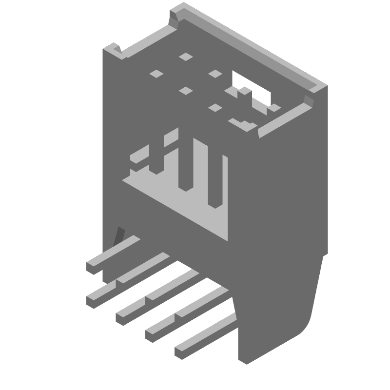 8 Pos 2 Row Right Angle Header, 2.54mm Pitch, Tin Plated, Through Hole