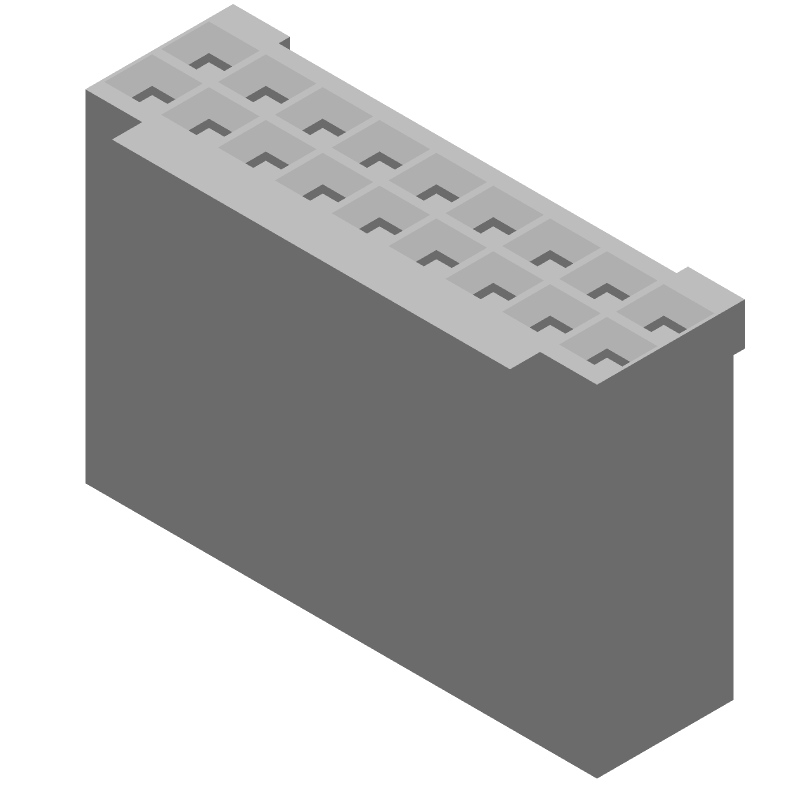 18 Pos 2.54mm Crimp Female Socket Housing, 3A, 250V