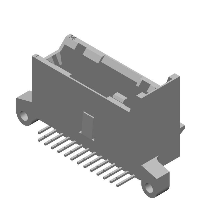 26 Pos 2.54mm RA Shrouded Header, Tin Plated Male Pin