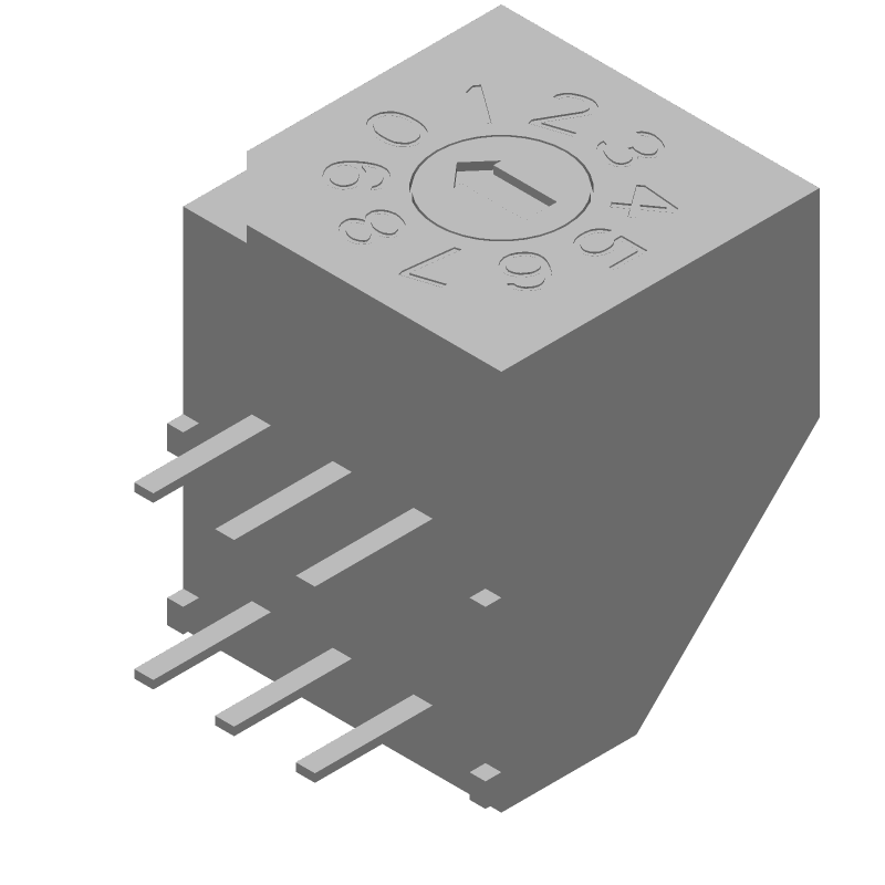 SP16T Rotary DIP Switch, 20VAC/20VDC, 2.54mm PC Pins, Thru-Hole