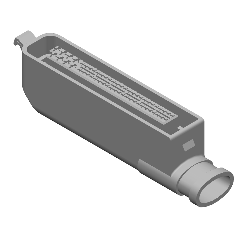 55 Pos 5mm Crimp Wire Housing, PBT, Black, Straight, Cable Mount