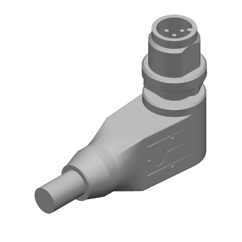 M12 5-Pos Angled Plug, 4A, 60V, Shielded, 1.5m Pigtail