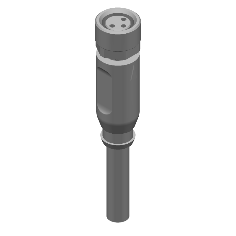 3 Pos M8 Circular Receptacle Cable Assembly, 1.5m, 22AWG, 4A, IP65