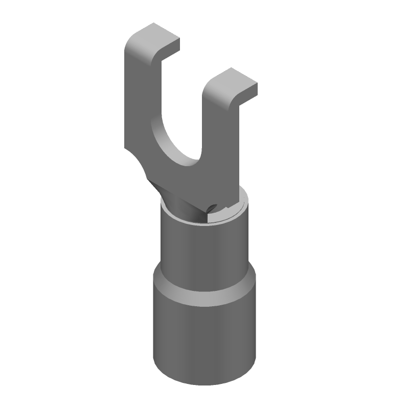 Insulated Spade Terminal, 14-16AWG, Copper/Tin, Blue, Crimp, 300V
