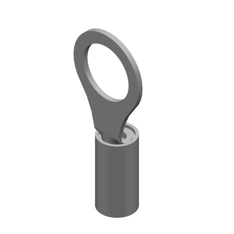 16AWG Copper Ring Terminal, Blue Nylon Insulated, Crimp, 300V