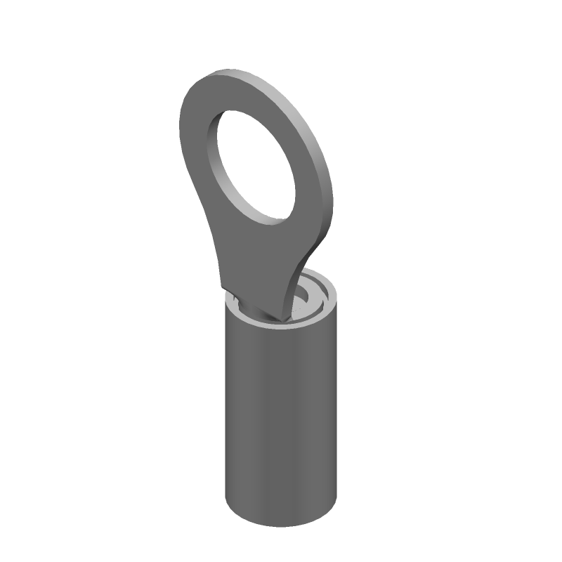 Ring Terminal, 12AWG Copper, Tin Plated, Insulated, 300V