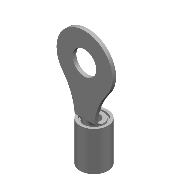 PIDG Ring Terminal, 14-16AWG, Copper, Tin, Blue, 300V