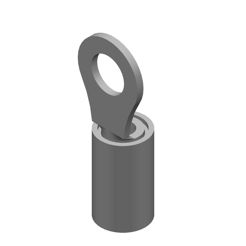 Ring Terminal, 14-16AWG, Insulated, PVDF, Tin/Lead