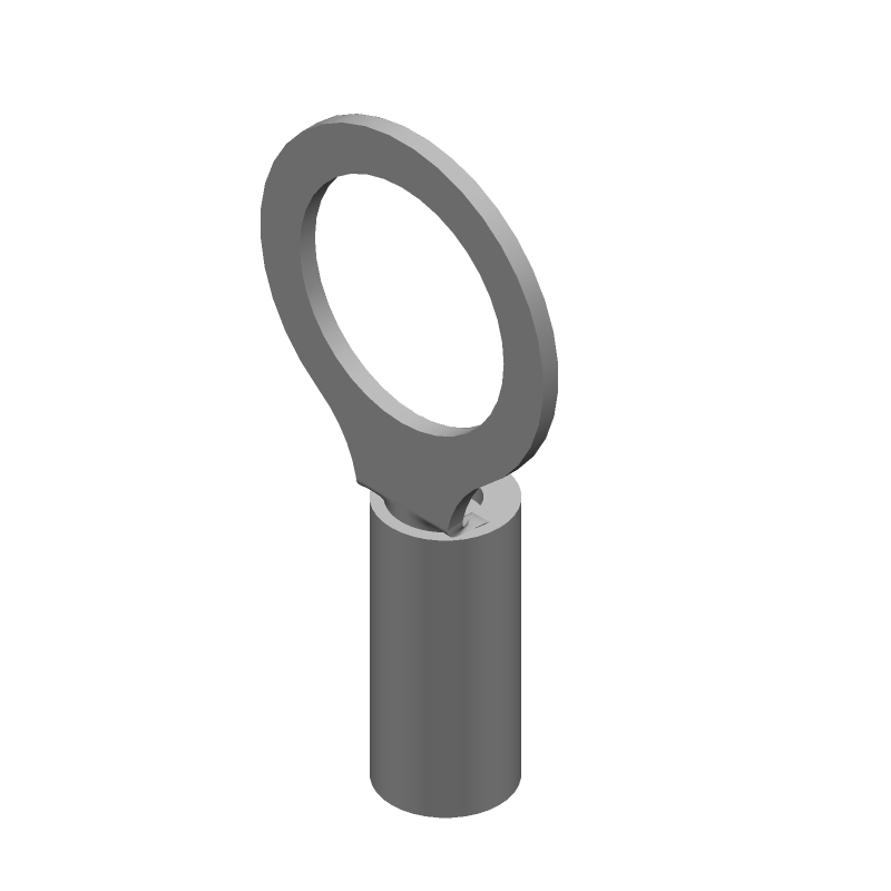 PIDG Ring Terminal, 10-12AWG, Copper, Tin/Lead Plated, Insulated