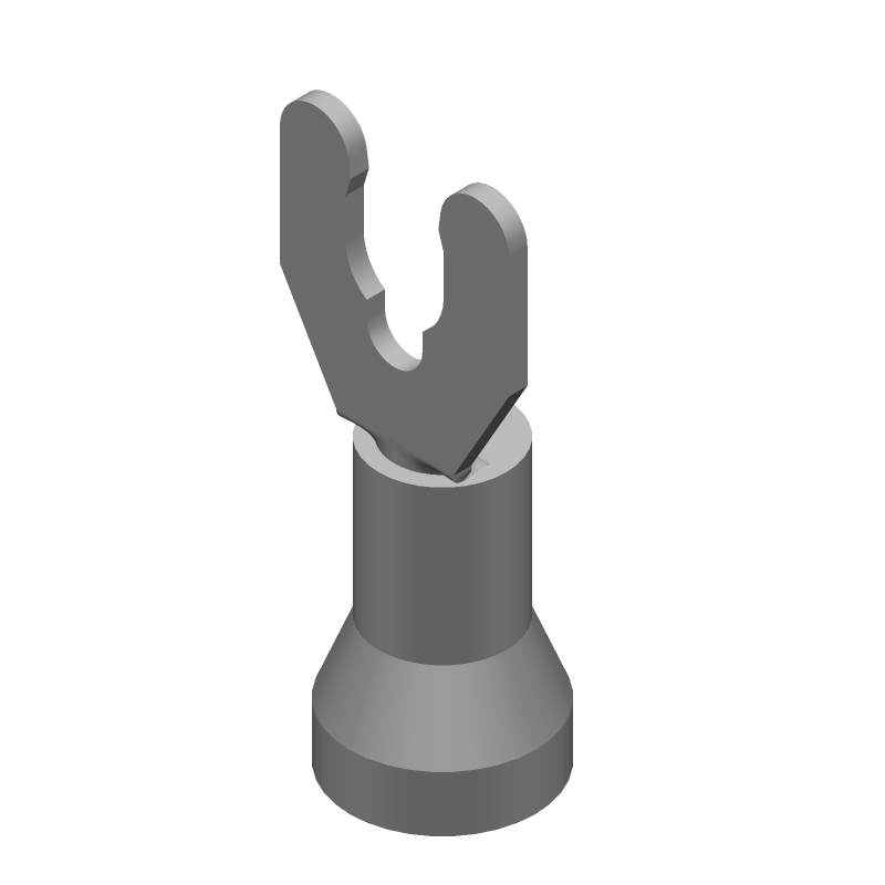 Spring Spade Terminal, 14-16AWG, Brass, Tin, Blue, 600V