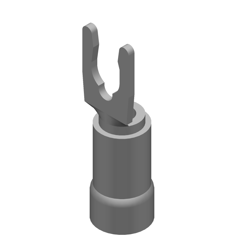 Spade Terminal, 10-12AWG, Brass, Tin Plated, Insulated, 600V