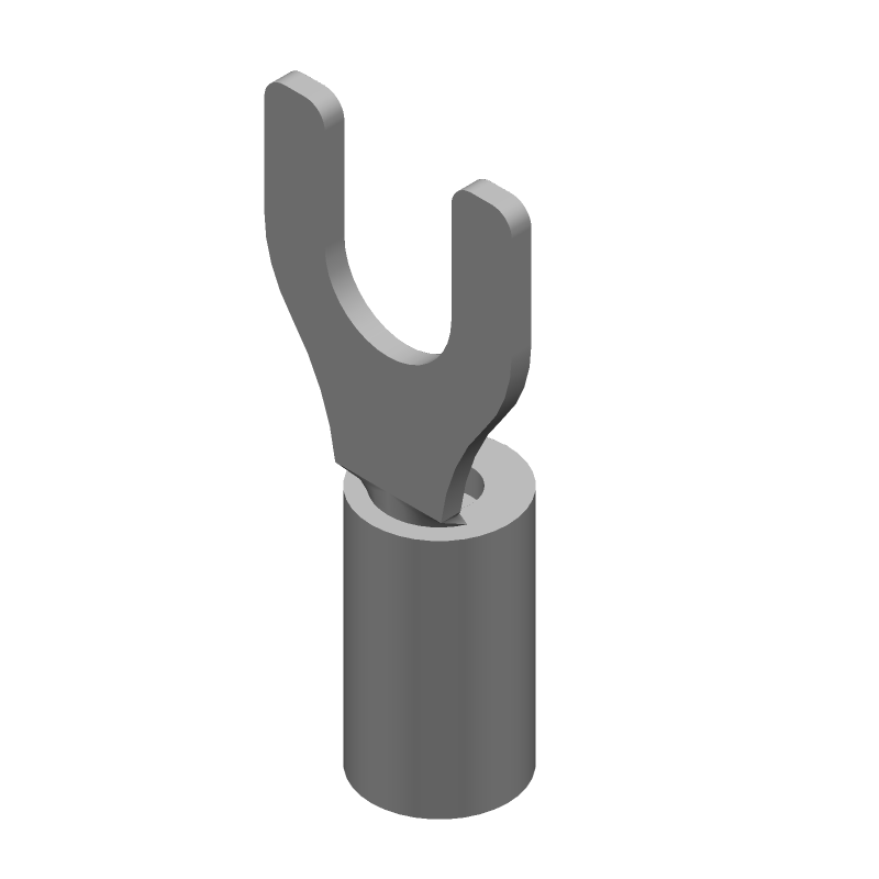 Blue Spade Terminal, 14-16AWG, Copper/Tin, 600V