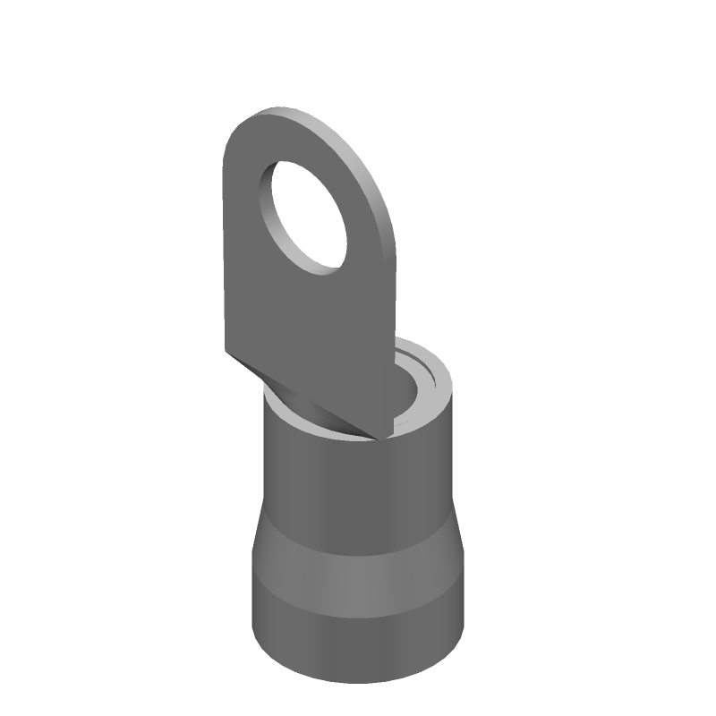 2AWG Ring Terminal, Copper, Tin Plated, Insulated, 600V