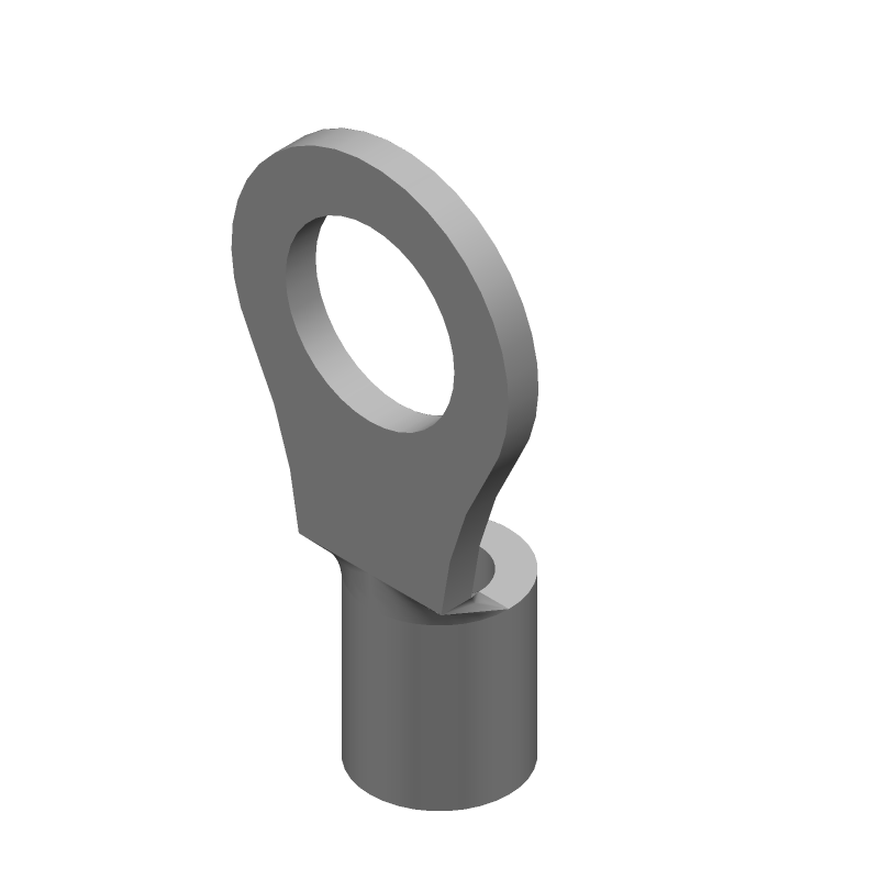 Ring Terminal, 16-22AWG, Copper, Gold Plated, M4 Stud