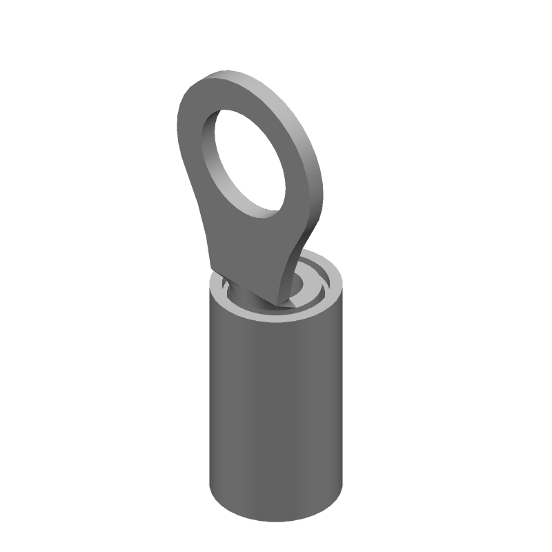 PIDG Ring Terminal, 14-16AWG, Copper, Tin/Lead Plated, Insulated