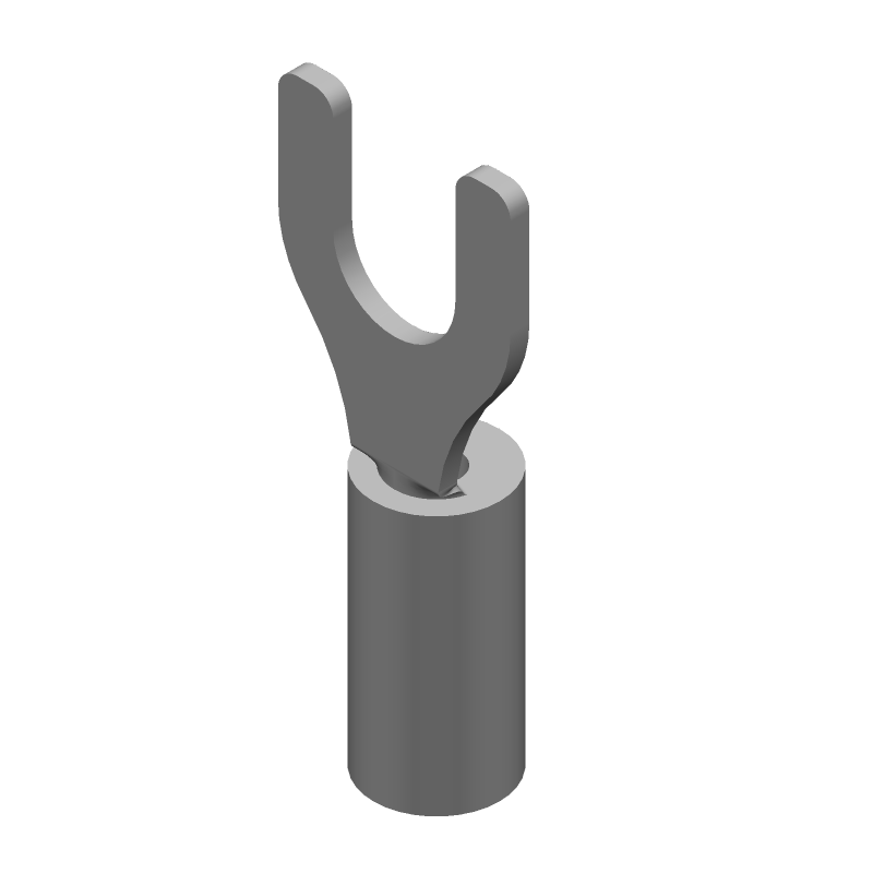 PIDG Spade Terminal, 16-22AWG, Copper/Tin, Insulated, 300V