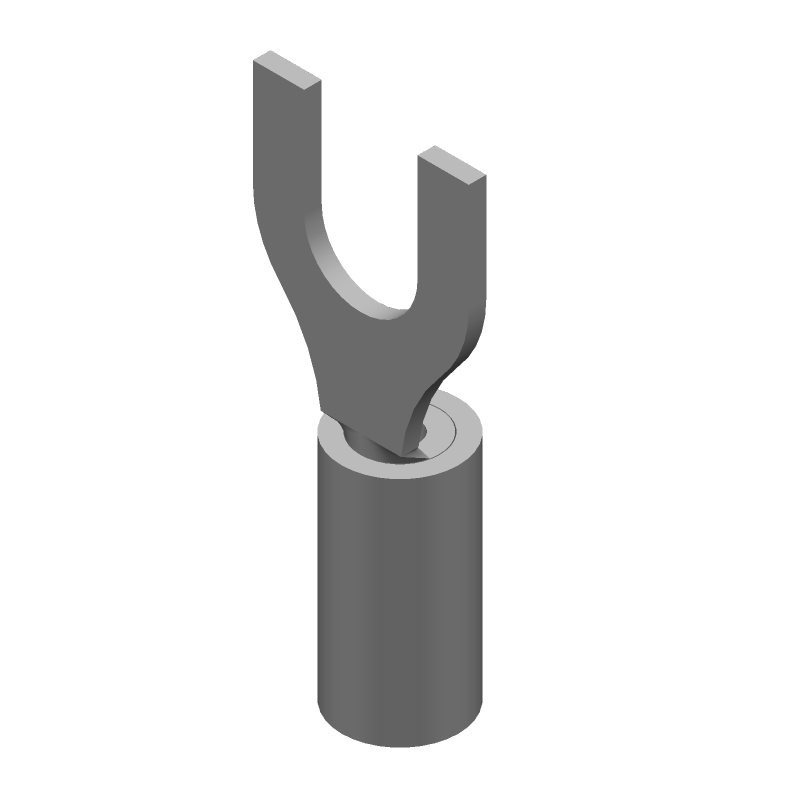 Red Insulated Spade Terminal, 16-22AWG, Copper/Tin, 300V