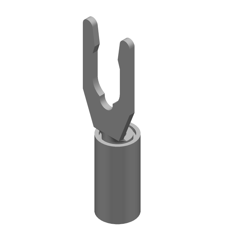 Red Spring Spade Terminal, 16-22AWG, Tin Plated Bronze, Insulated