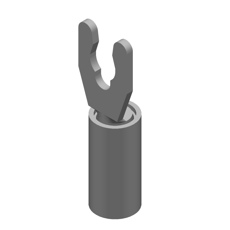 PIDG Spring Spade Terminal, 16-22AWG, Red Nylon, Tin Bronze