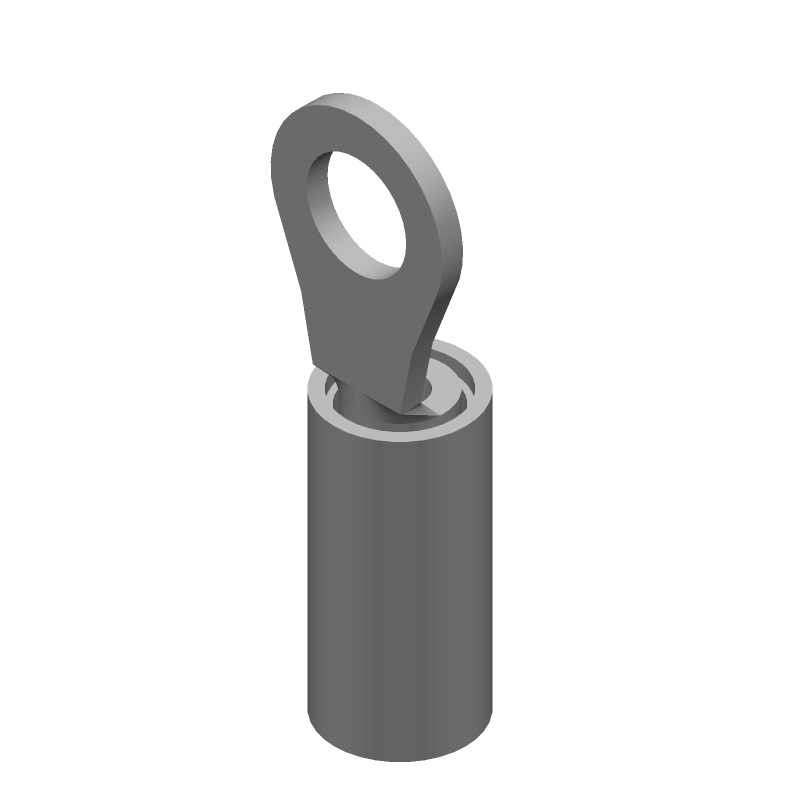 Ring Terminal, 16-22AWG, Copper, Tin/Lead, Insulated, PVDF