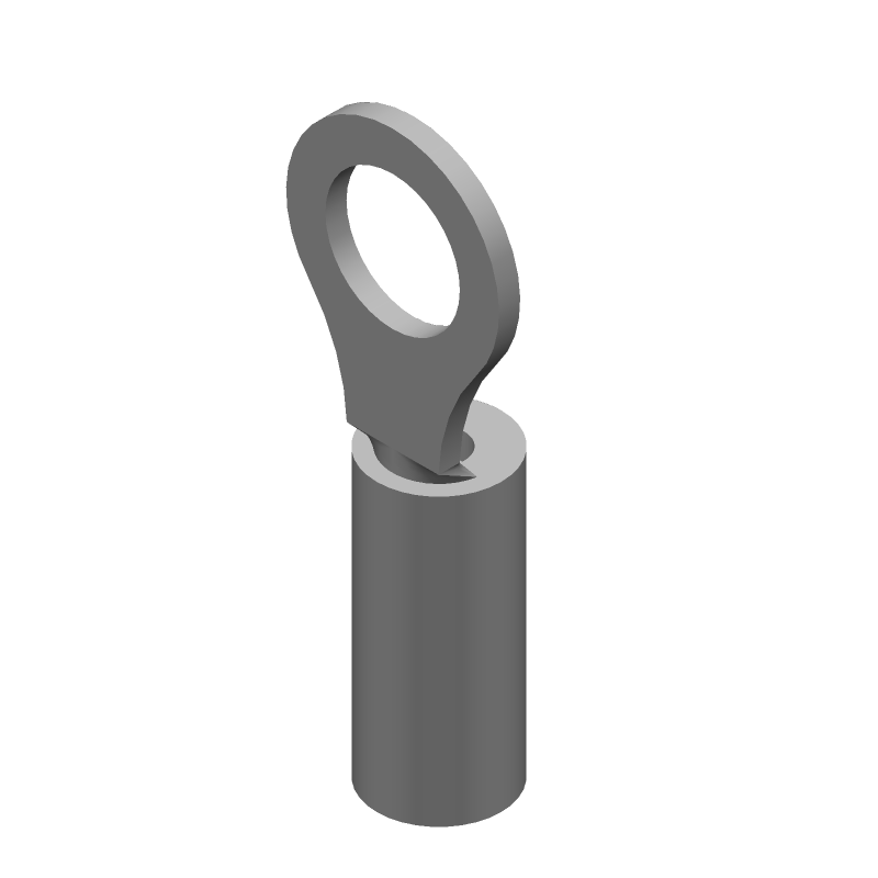 Ring Terminal, 16-22AWG, Copper, Tin, Insulated, PVDF, 150°C