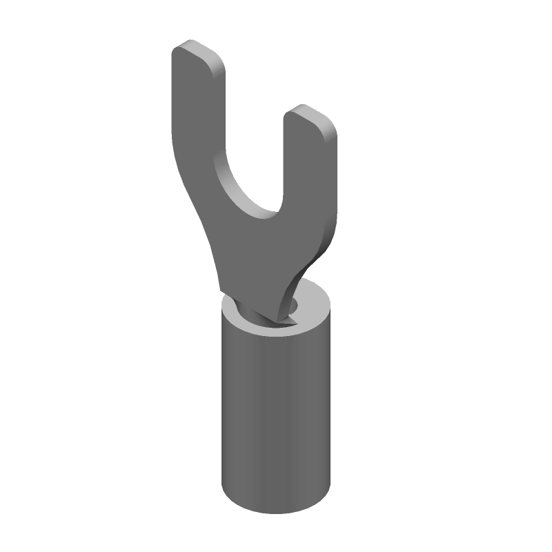 Insulated Spade Terminal, 16-22AWG, Copper/Tin, Red, 600V