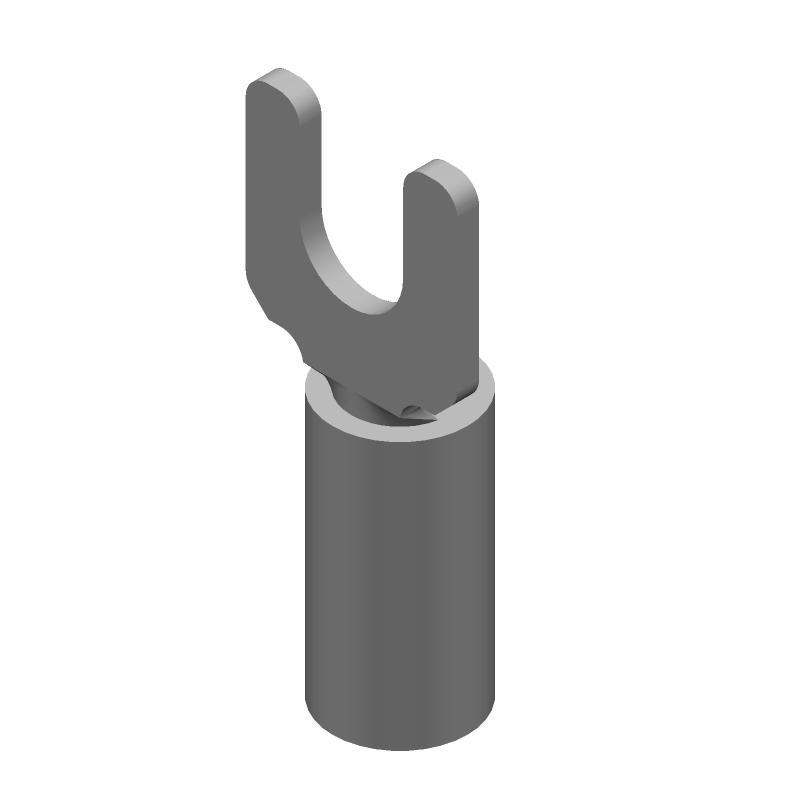 Red Insulated Spade Terminal, 16-22AWG, Copper/Tin, 600V