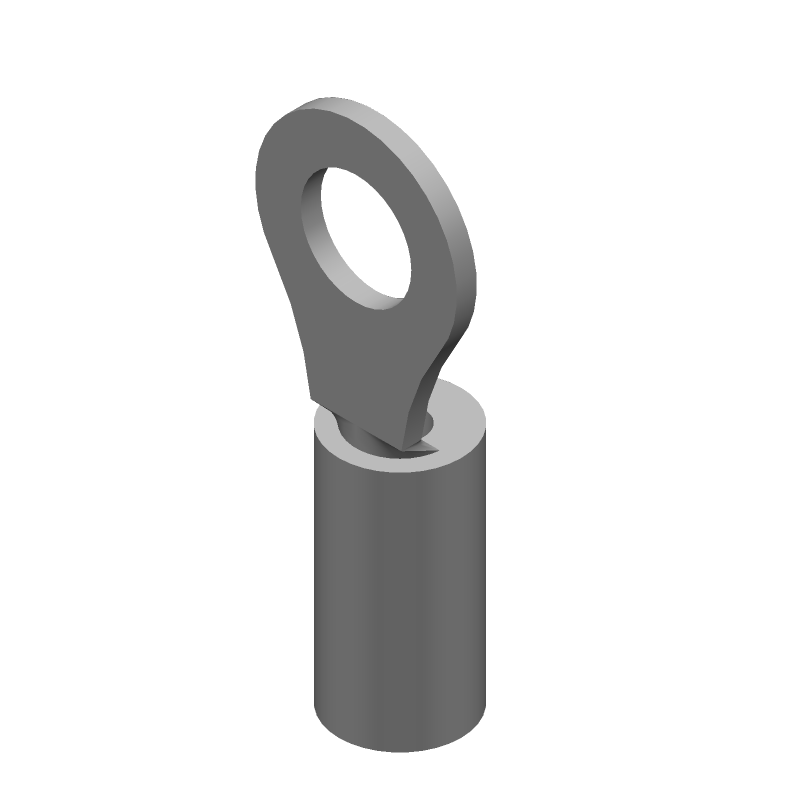 Ring Terminal, 16-22AWG, Copper, Tin, Insulated, 600V