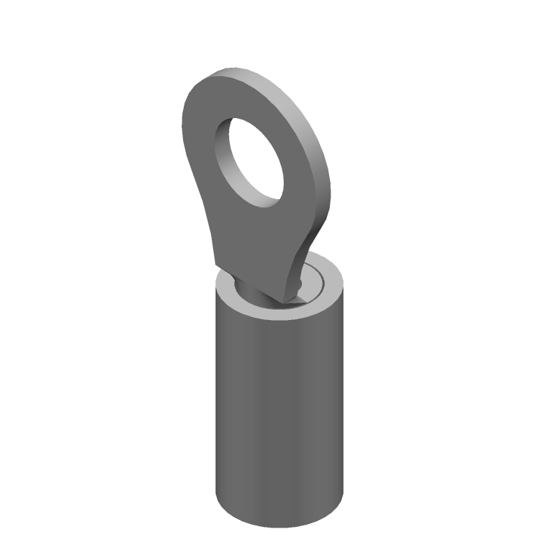 Ring Terminal, 16-22AWG, Copper, Tin, Insulated, 600V