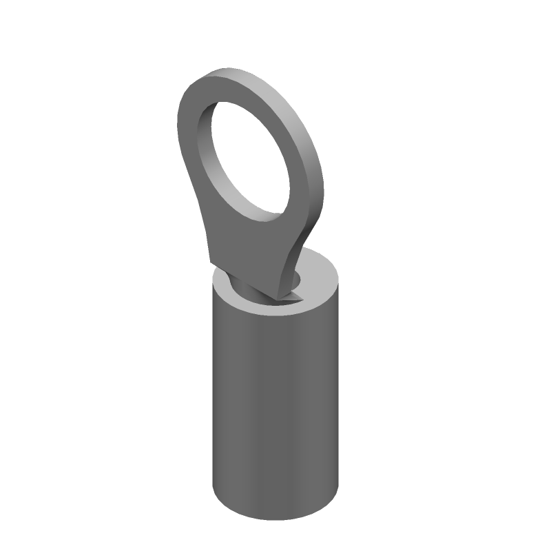 Ring Terminal, 16-22AWG, Copper, Tin, Insulated, 600V