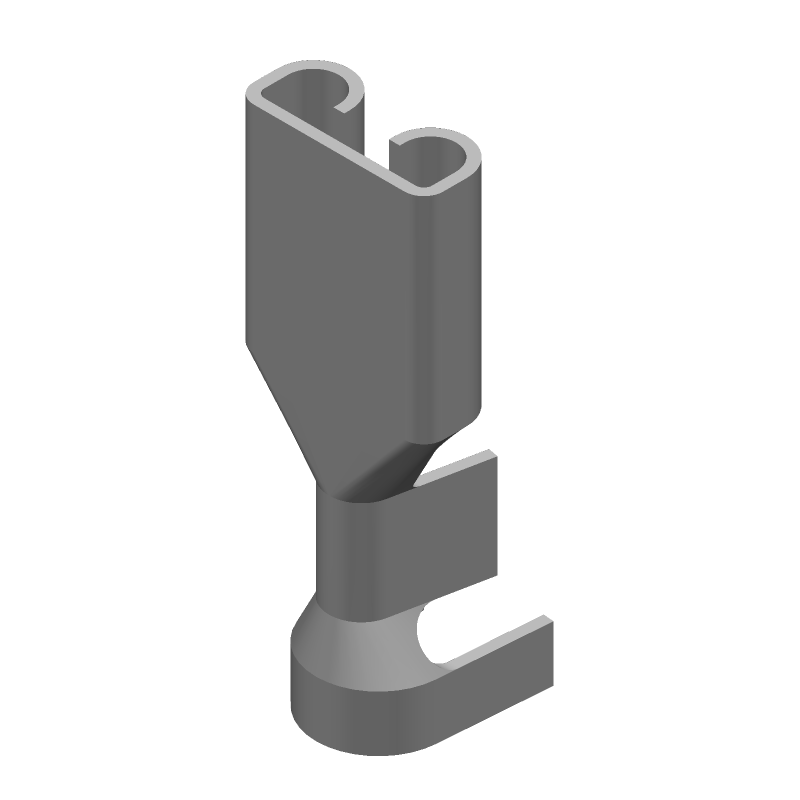 Brass Female Receptacle Terminal, 16-20AWG, Straight, Free Hanging