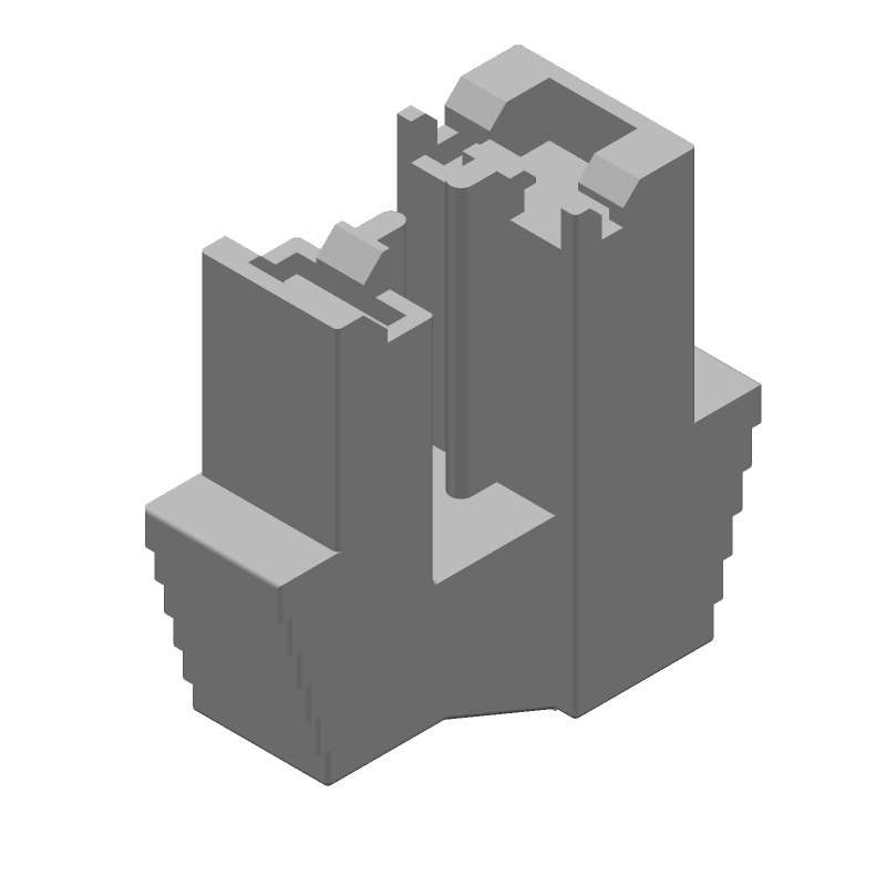 Conn Housing RCP 2 POS Crimp ST Cable Mount Black Package