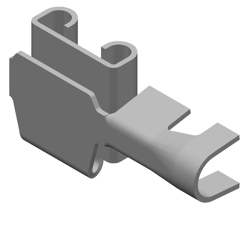 Female Quick Disconnect Terminal, 14-18AWG, Brass, Tin Plated