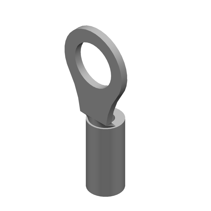 Ring Terminal, 16-22AWG Copper, Tin Plated, Non-Insulated