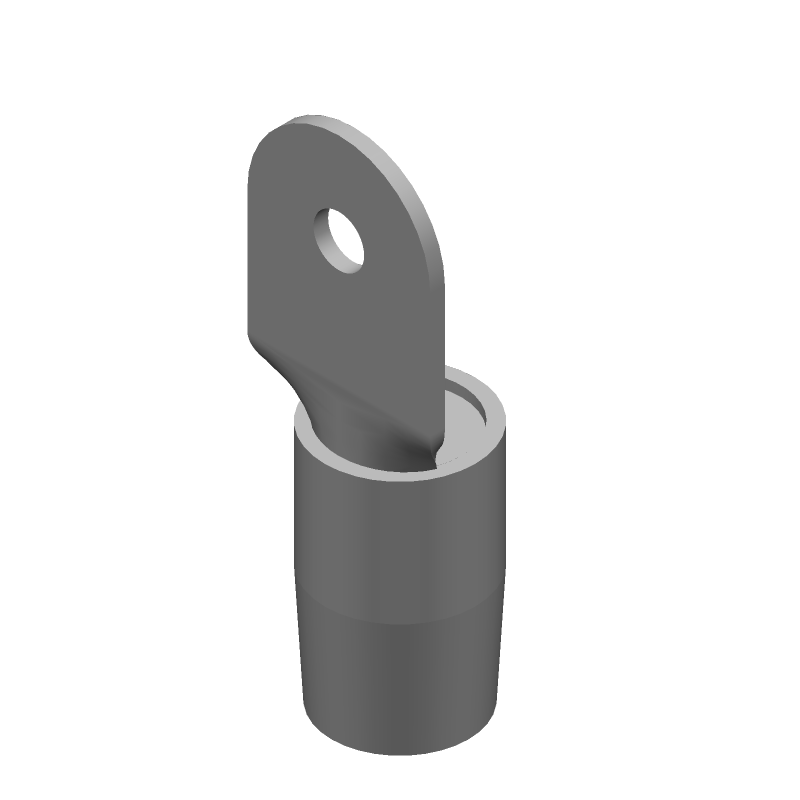 2AWG Red Insulated Ring Terminal, Copper, Tin Plated