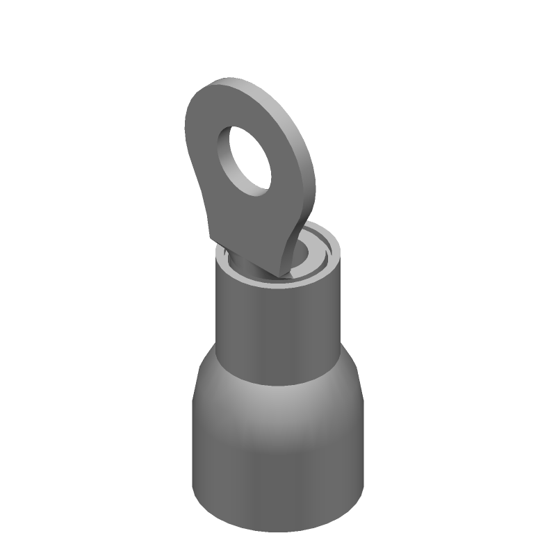 PIDG Ring Terminal, 10-12AWG, Copper, Tin, Yellow, Insulated