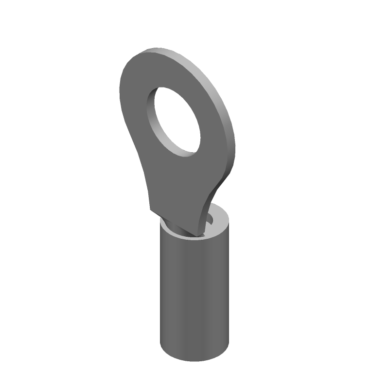 Ring Terminal, 10-12AWG, Nickel, Non-Insulated, Crimp