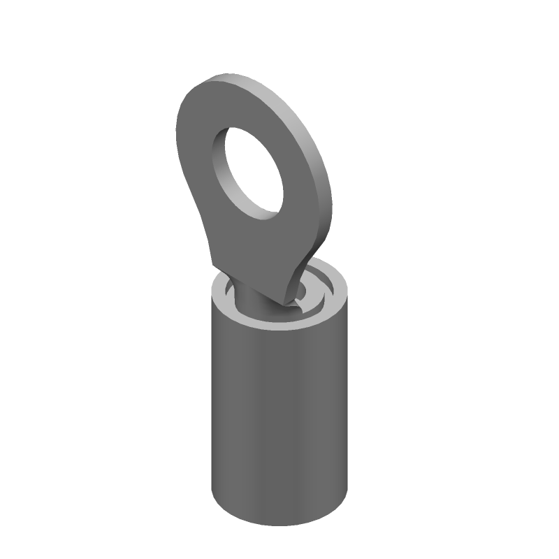 PIDG Ring Terminal, 14AWG Copper, Nickel, PTFE Insulated, 300V