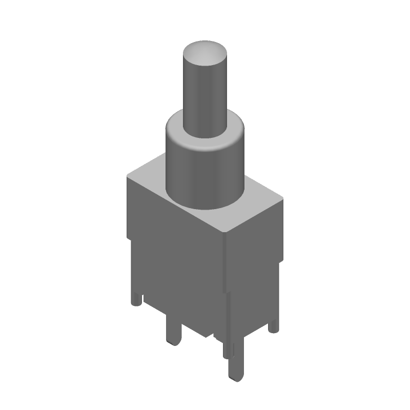 Switch Push Button OFF (ON) SPST Flush Round Button 20VAC 20VDC 0.4VA Momentary Contact PC Pins Thru-Hole Loose