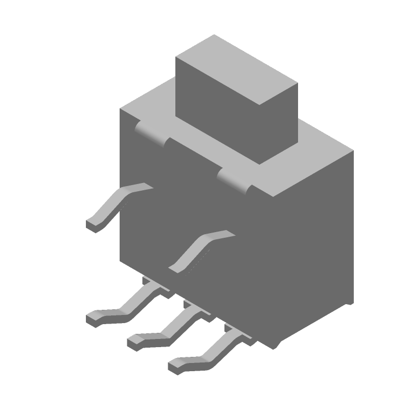 SPDT Slide Switch, 20VDC, 0.4VA, 3-Pos, ON-OFF-ON, PC Pin, Through Hole