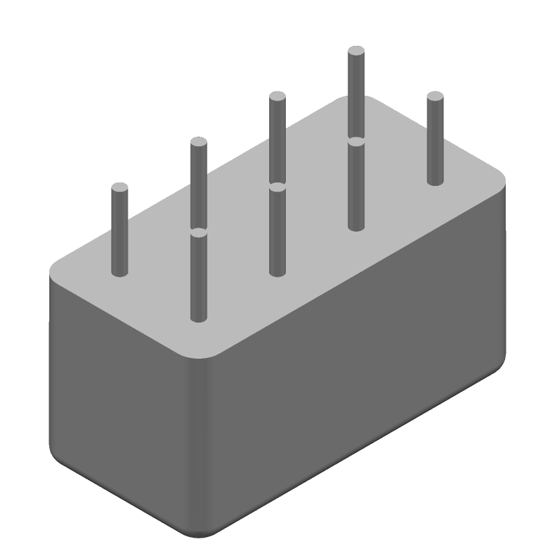 RF Relay, DPDT, Momentary, 0.133A (Coil), 8VDC (Coil), 817mW (Coil), 2A (Contact), 28VDC (Contact), 1000MHz, DC Input, AC/DC Output, Through Hole-Straight Mount