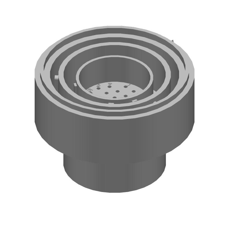 28 Pos Circular Connector, Male, Crimp, Straight, Zinc Alloy Shell