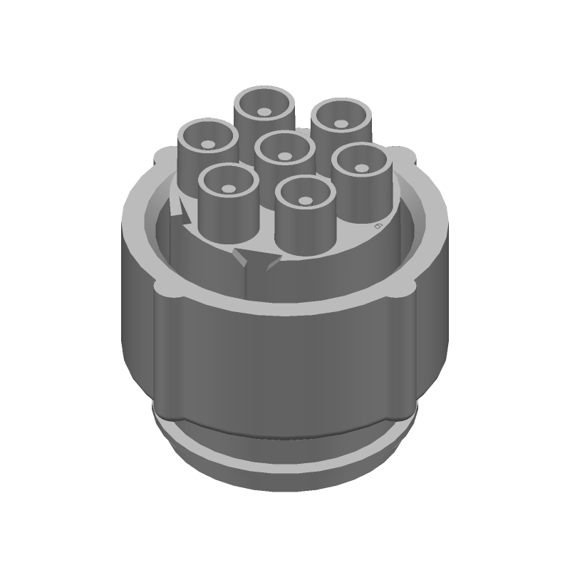 7 Pin Female Circular Connector, 27kV DC, Gold Plating