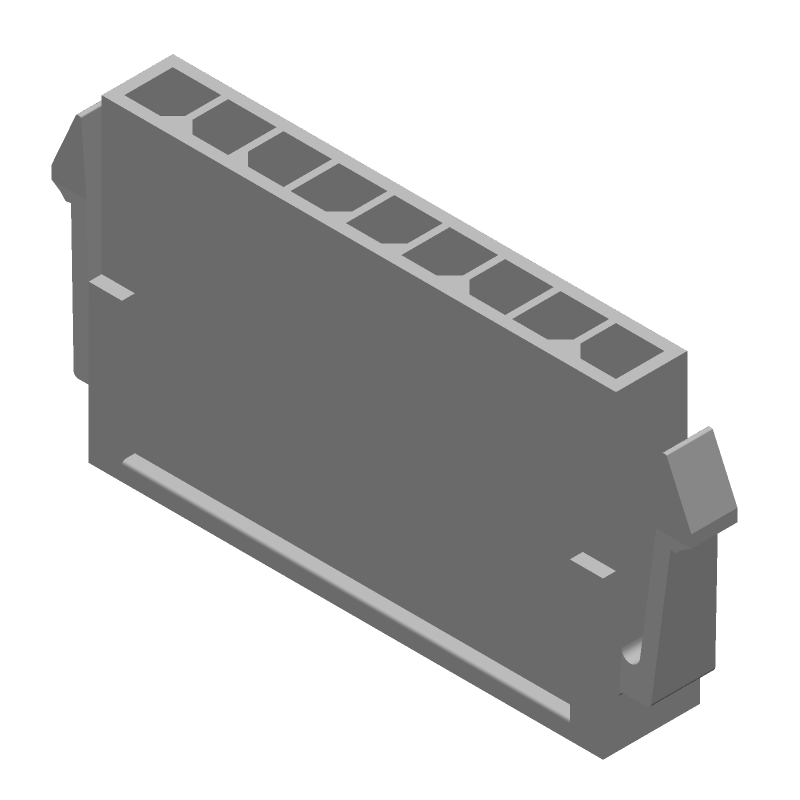9 Pos Wire Housing, Male Pin, 5A, 250V, Panel Mount