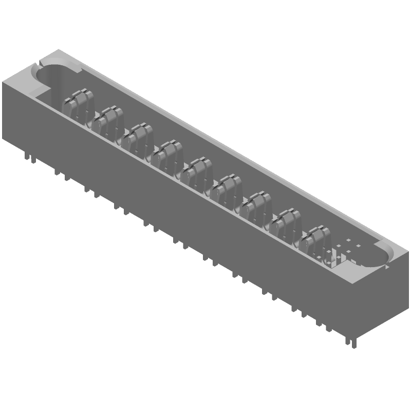 17 Pos Vertical Power Connector, 42A, Press-Fit, Through Hole