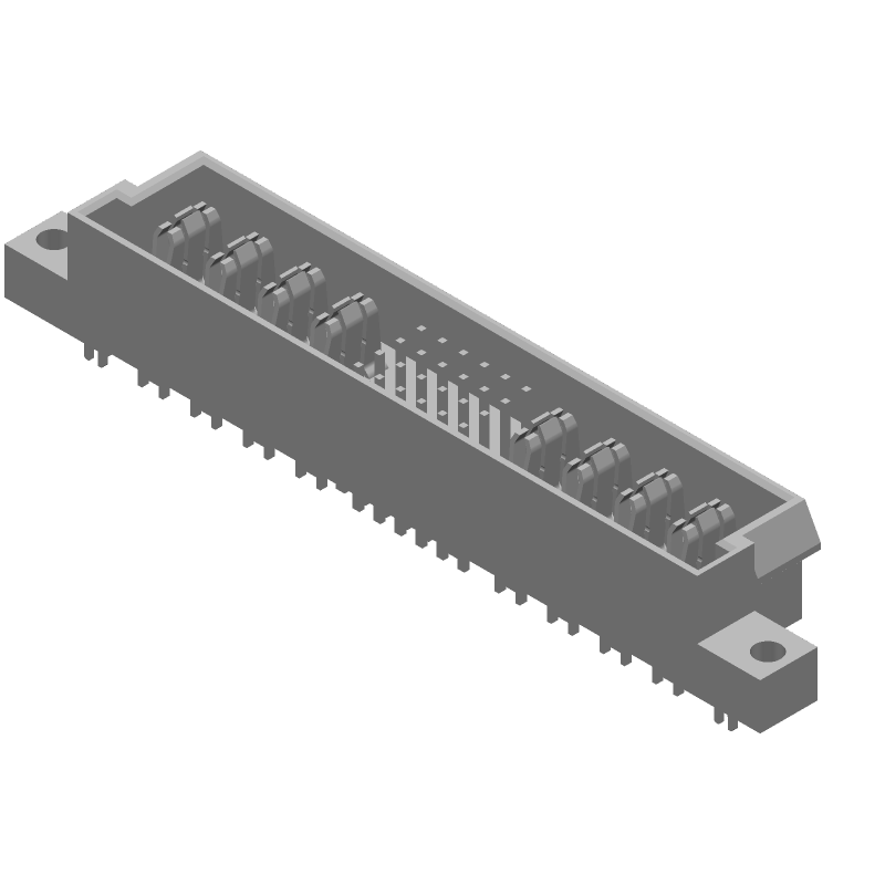 8Pwr/24Sig Header, 32 Pos, 6.35mm Pitch, Press-Fit, Thru-Hole