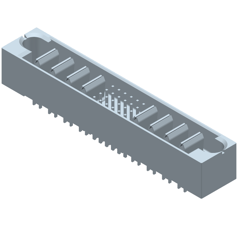 8P/24S Header Receptacle, 6.35mm Pitch, Press-Fit, Thru-Hole