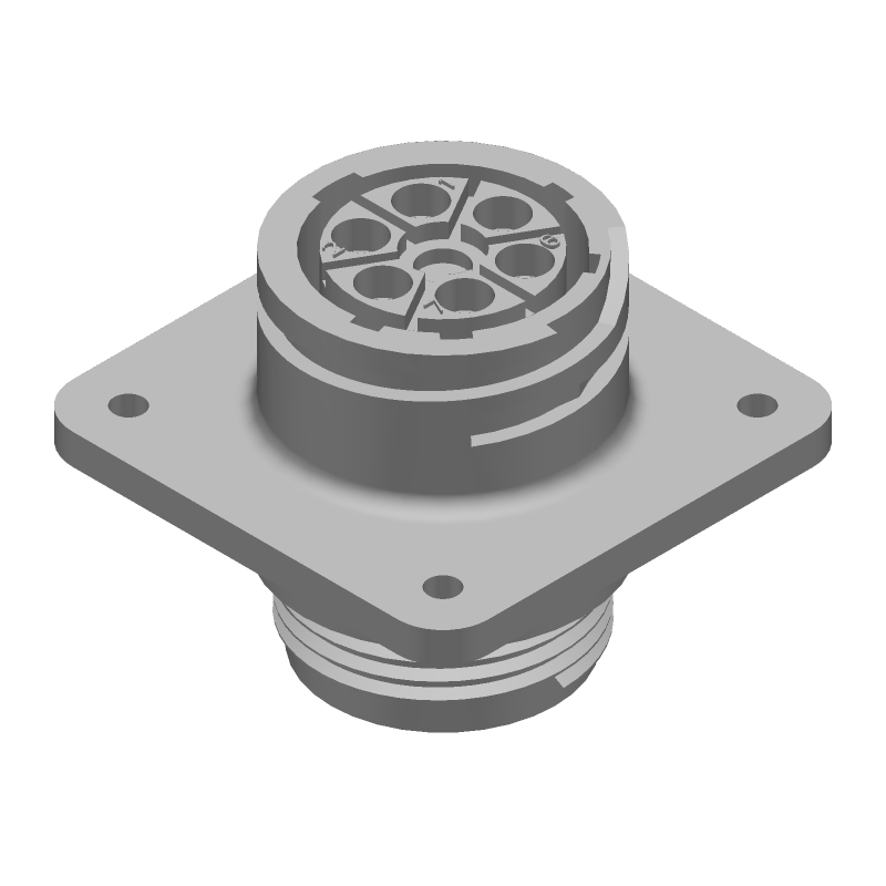 7 Pos Circular Connector, Receptacle, Crimp, Nylon, UL94 V-0, 250V