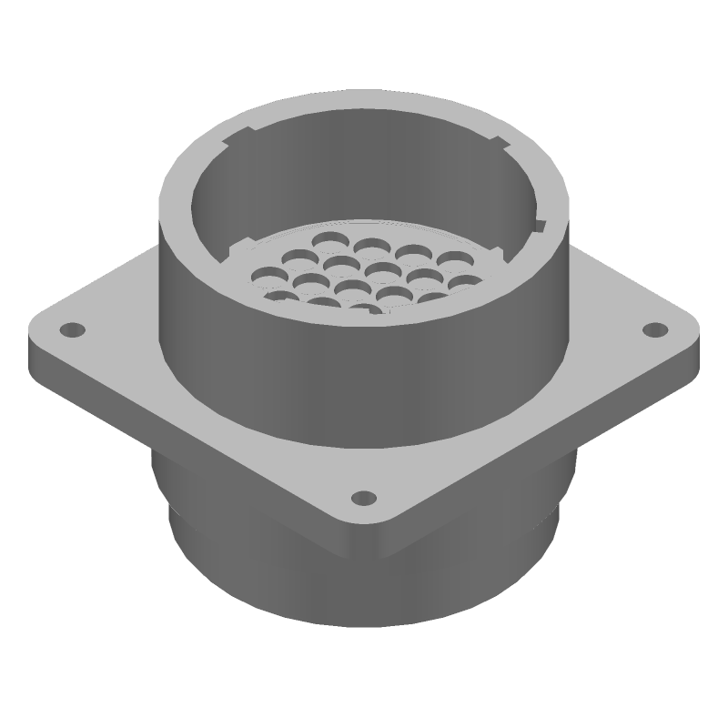 37 Pos Circular Receptacle, Crimp, Threaded, IP65, Nylon, Black