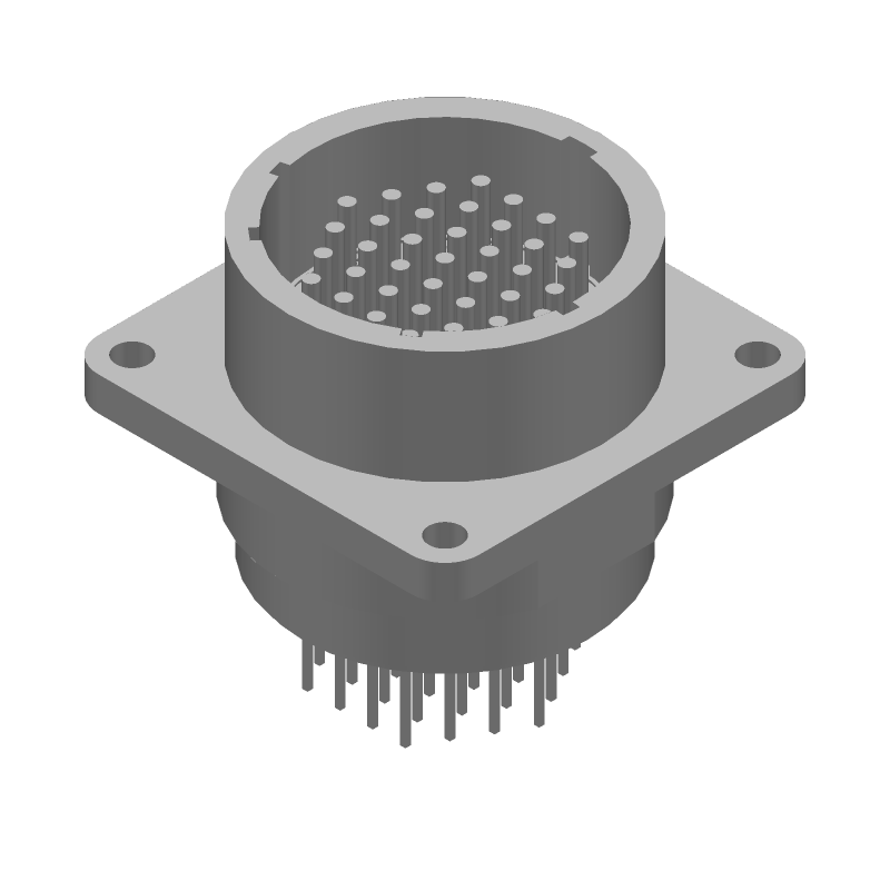 37 Pos CPC Circular Connector, 13A, 250V, Solder, Black
